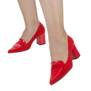 Scarpin Feminino Salto Alto Grosso Bico Fino Confortável 3041