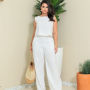 Conjunto Alfaiataria Edelise Calça e Blusa em Linho / Liberdade para a Mulher que Brilha em Todas Ocasiões!